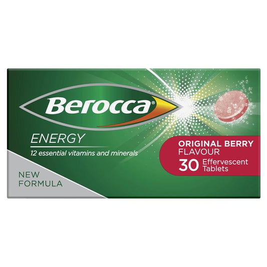 Berocca Energy Original Berry 30 Effervescent Tablets NEW