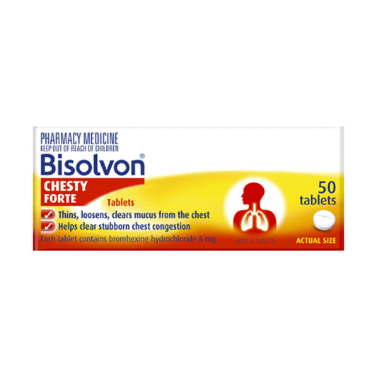 BISOLVON Chesty Forte 8mg 50 Tabs