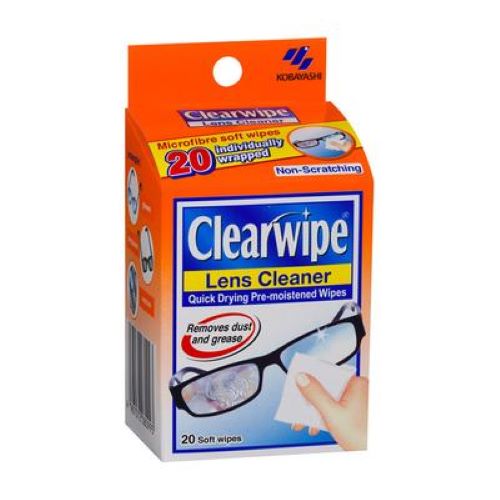 Clearwipe Lens Cleaner Wipes 20's