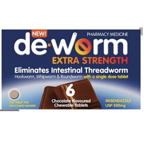 DE-WORM 500mg Chocolate Chewable Tablets 6