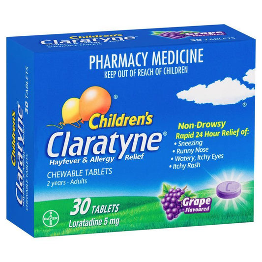 Claratyne Children's Antihistamine Grape Chewable 30