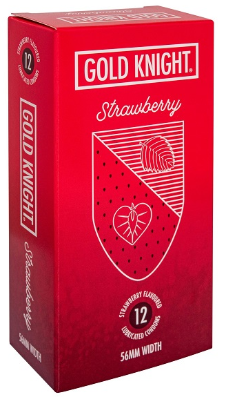 Gold Knight Strawberry Flavoured Condoms 12 Pack