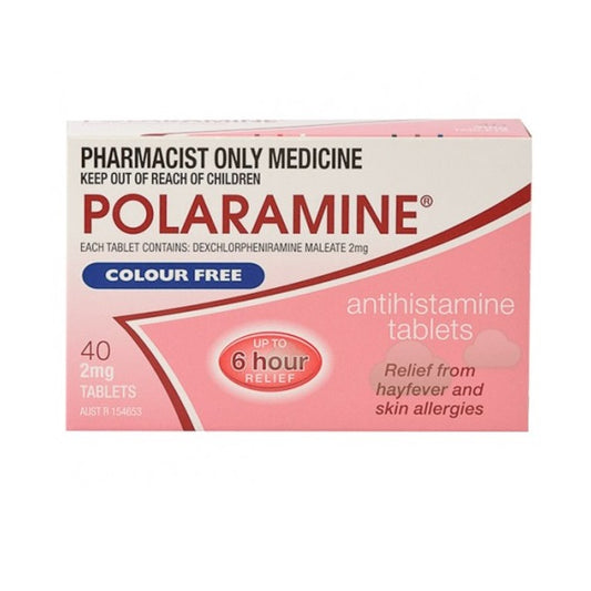 Polaramine Colour Free 2mg 20 Tabs