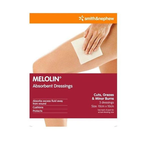 Melolin Absorbent Dressing 10cm x 10cm 3/pk