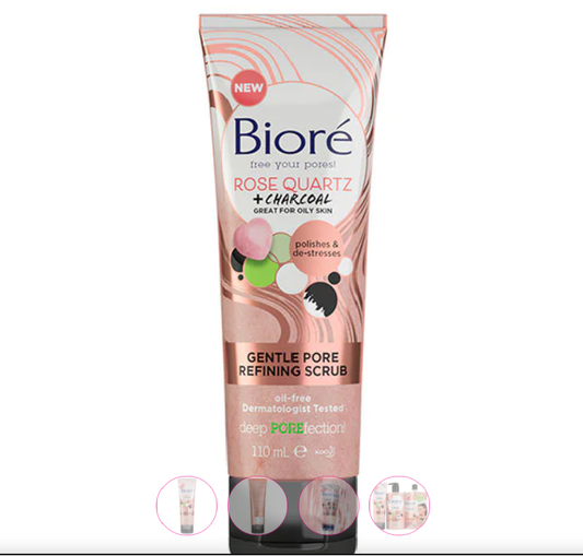 Biore Rose Quartz Pore Scrub 110ml