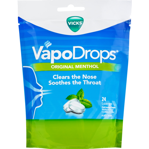 Vicks VapoDrops Original Menthol Lozenges 24s