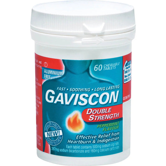 Gaviscon Double Strength Peppermint Chew 60 Tablets