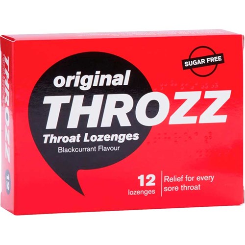 Throzz Sugar Free Blackcurrant Throat Lozenges 12s