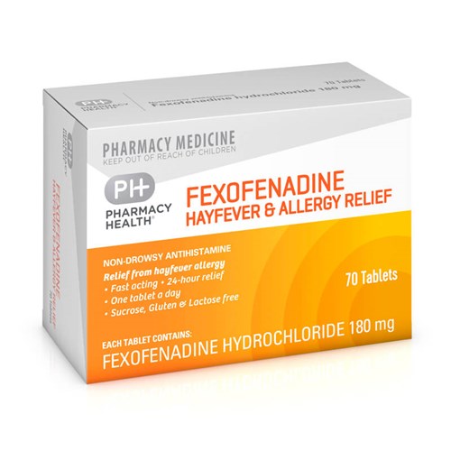 Pharmacy Health Fexofenadine Hayfever & Allergy Relief Tablets 70s