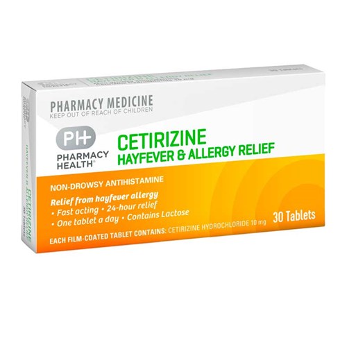 Pharmacy Health Cetirizine Hayfever & Allergy Relief Tablets 30s