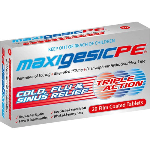 Maxigesic PE Cold Flu&Sinus Relf 20