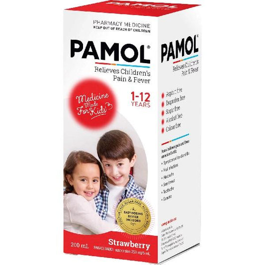 Pamol Suspension Strawberry Flavour, 250mg