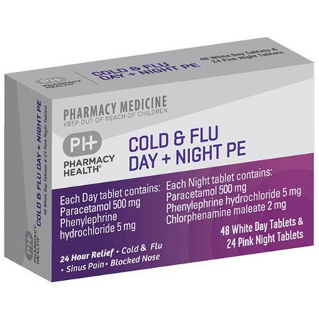 Pharmacy Health Cold & Flu Day + Night PE Tablets 72