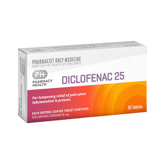 Pharmacy Health Diclofenac 25mg Tablets 30s