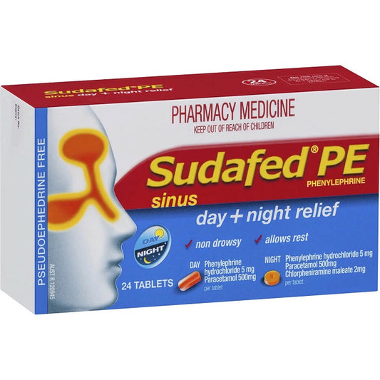 Sudafed PE Sinus Day + Night Relief Tablets 24