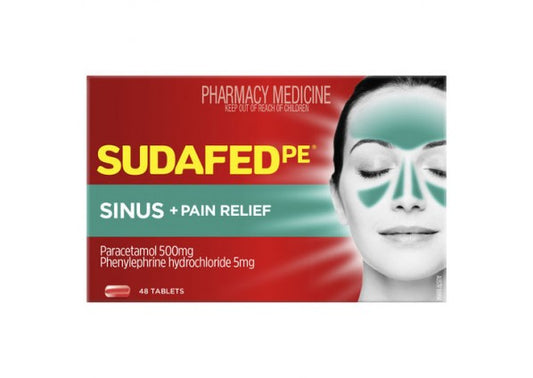 Sudafed PE Sinus + Pain Relief 48 Tablets