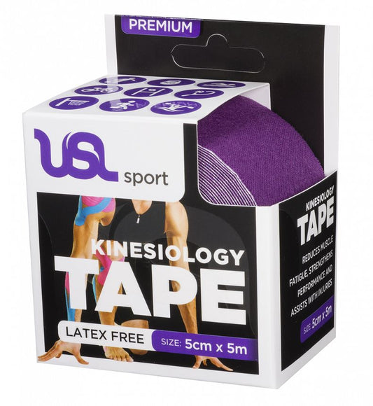 USL Sport Premium Kinesiology 5cm x 5m - Purple