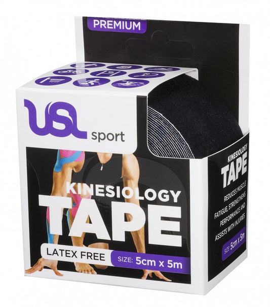 USL Sport Premium Kinesiology 5cm x 5m - Black